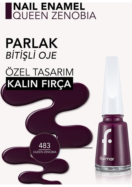 Klasik Parlak Bitişli Yüksek Pigmentli Oje (483 Queen Zenobia New) 8682536036252