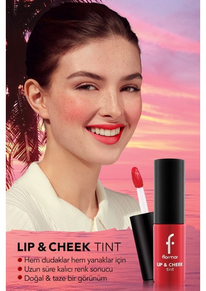 Lip & Cheek Su Bazlı 2'si 1 Arada Çok Amaçlı Jel Tint (001 Scarlet Ruby) 8682536066884