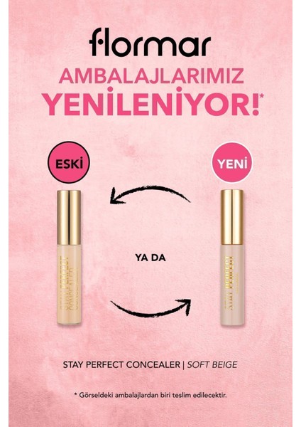 Stay Perfect Yüksek Pigmentli & Yarı Mat Bitişli Likit Kapatıcı (003 Soft Beige) 8682536085489