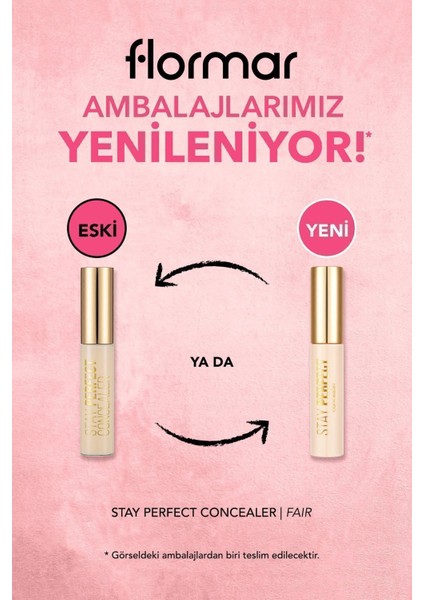 Stay Perfect Yüksek Pigmentli & Yarı Mat Bitişli Likit Kapatıcı (001 Fair) 8682536085441