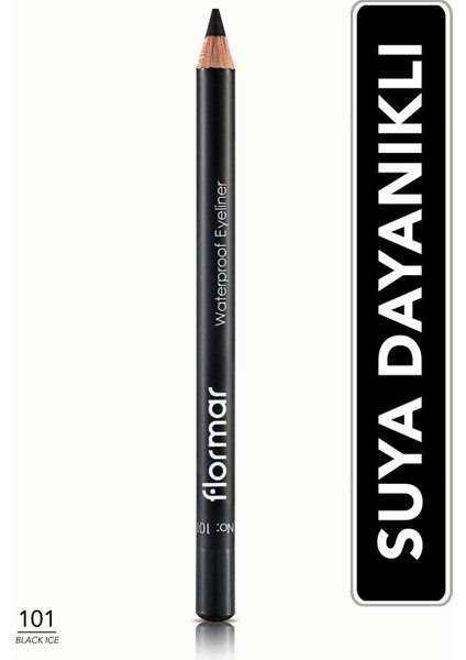 -Suya Dayanıklı Mat ve Yoğun Pigmentli Waterproof Eyeliner Göz Kalemi (101 Siyah) 8690604109012