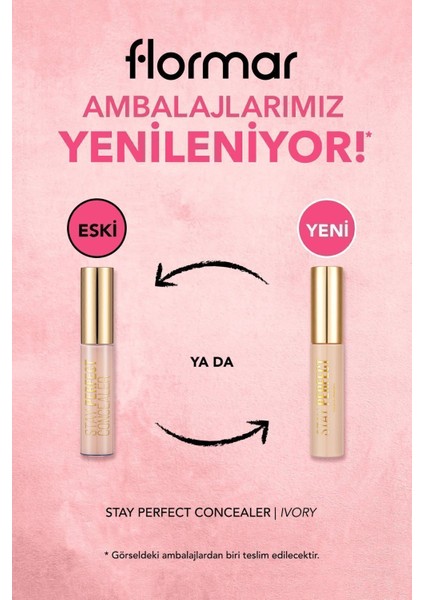 Stay Perfect Yüksek Pigmentli & Yarı Mat Bitişli Likit Kapatıcı (004 Ivory) 8682536085502