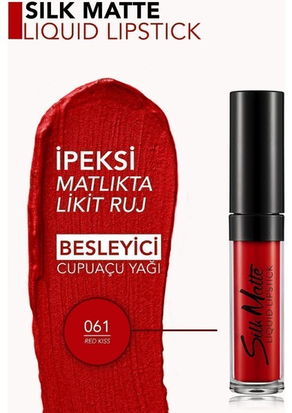 Silk Matte Yüksek Pigmentli & Mat Bitişli Nemlendirici Likit Ruj