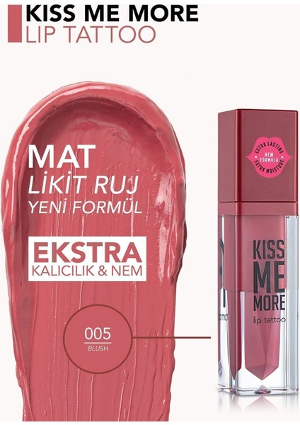 Kiss Me More Yüksek Pigmentli & Mat Bitişli Nemlendirici Likit Ruj