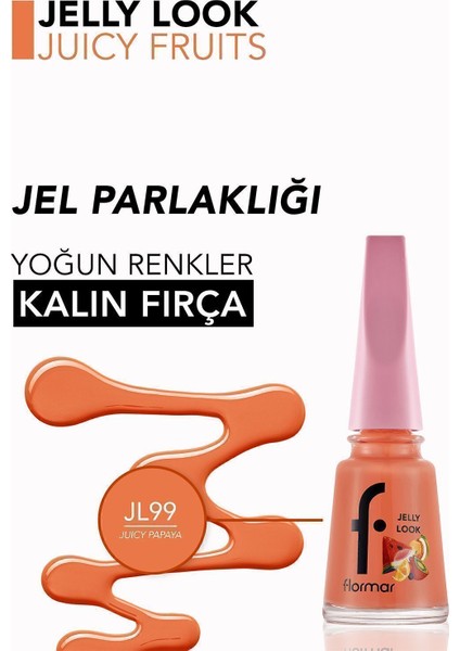 Jelly Look Yüksek Pigmentli & Parlak Bitişli Jel Görünümlü Oje