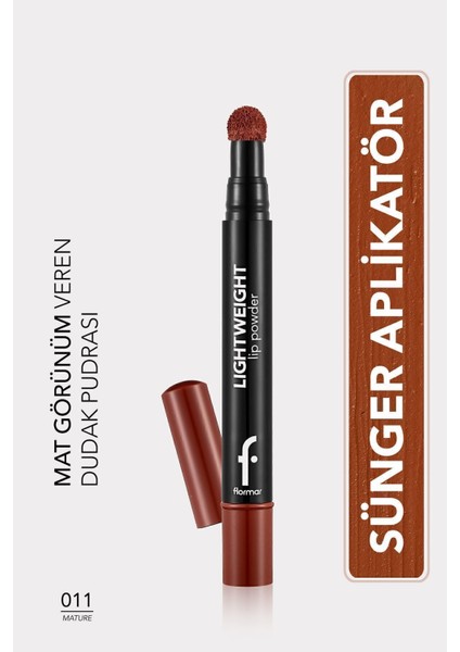 Lightweight Lip Powder Yoğun Renk Veren Mat Likit Dudak Pudrası (011 Mature) 8682536007535