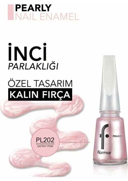 Pearly Yoğun Işıltı Veren Uzun Süre Kalıcı Sedefli Oje (PL202 Satiny Pink) 8682536035439