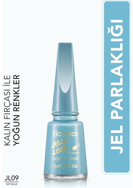 -Yoğun Pigmentli ve Uzun Süre Kalıcı Jelly Look Parlak Oje (JL09 Gök Mavisi) 8690604233670