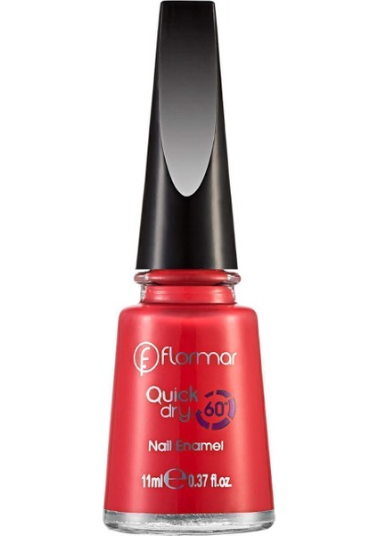 Quick Dry Hızlı Kuruyan İnce Yapılı & Parlak Bitişli Oje (QD03 Bright Coral)