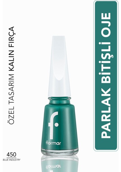 Parlak Bitişli Yüksek Pigmentli Oje (450 Blue Industry New) 8682536036122