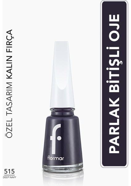 Klasik Parlak Bitişli Yüksek Pigmentli Oje (515 Deep Navy)