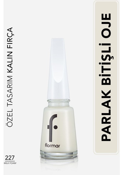 Nail Enamel Yoğun Renk Veren Uzun Süre Kalıcı Parlak Oje (227 Milk Foam) 8682536035798
