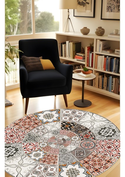 Dijital Baskı Patchwork Model Dekoratif Makinada Yıkanabilir Yuvarlak Mutfak Halısı Koridor Halısı