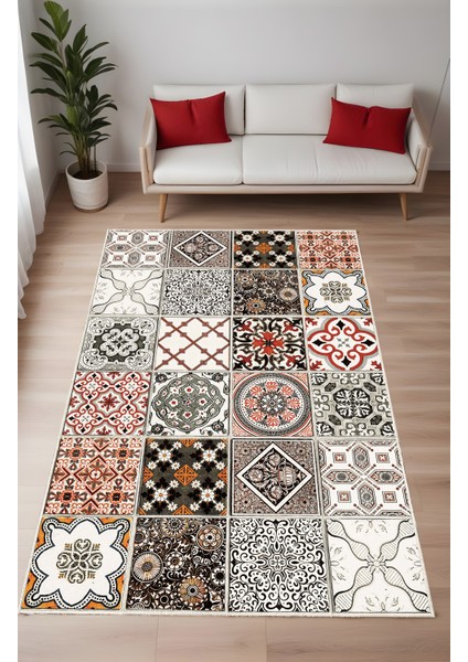 Dijital Baskı Patchwork Model Dekoratif Makinada Yıkanabilir Salon Mutfak ve Yolluk Halısı