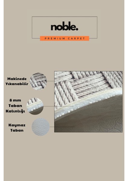 Noble Halı Dijital Baskı Damalı Home Yazılı Modern Dekoratif Makinada Yıkanabilir Mutfak ve Yolluk Halısı