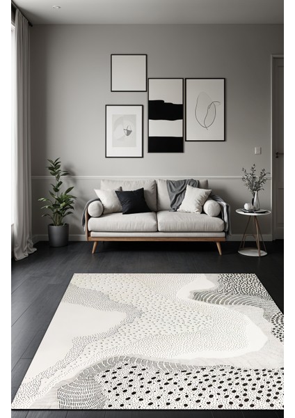 Dijital Baskı Su Desen Renk Geçişli Modern Dekoratif Makinada Yıkanabilir Salon Halısı Yolluk Halısı