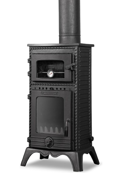 Flame Stove FS-053 Majör Tek Camlı Kuzineli Döküm Soba