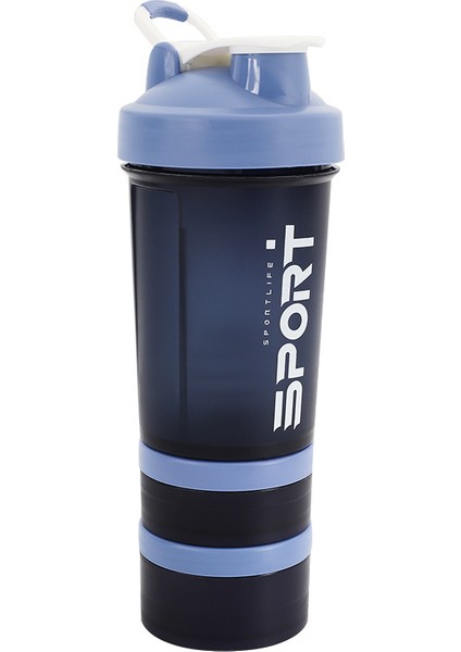 Üç Katmanlı Çalkalayıcı Bardak Plastik Bardak Protein Tozu Toz Kutusu ile Spor Spor Su Bardağı Milkshake Bardağı Karıştırma Kabı Yemek Yedek Su Bardağı (Yurt Dışından)