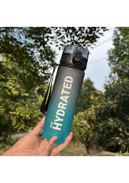 750 ml Degrade Doğrudan Içme Alanı Şişesi Yaz Sınır Ötesi Spor Su Bardağı Büyük Kapasiteli Ölçekli Plastik Su Bardağı (Yurt Dışından)