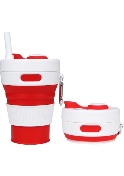 Yeni Silikon Katlanır Su Bardağı Taşınabilir Sıkıştırma Fincan Katlanır Kahve Fincanı Pipetli Bardak (Yurt Dışından)