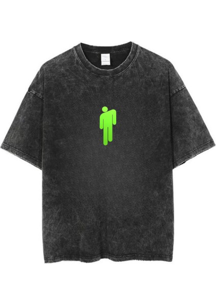Yıkamalı Billie Eilish Baskılı Oversize Vintage T-Shirt fiyatları