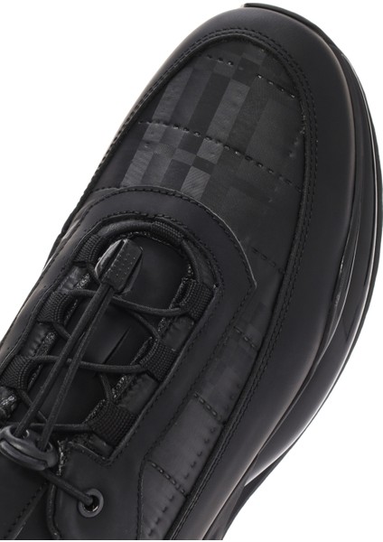 Erkek Siyah Bağcıklı Deri Casual Sneaker 24WFD642614