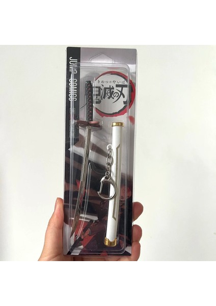 10 Renk Demon Slayer Katana Kılıç Anahtarlık Anime Iblis Kesen Tanjiro Nezuko Anime Katana 15 cm