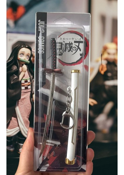 10 Renk Demon Slayer Katana Kılıç Anahtarlık Anime Iblis Kesen Tanjiro Nezuko Anime Katana 15 cm fiyatları