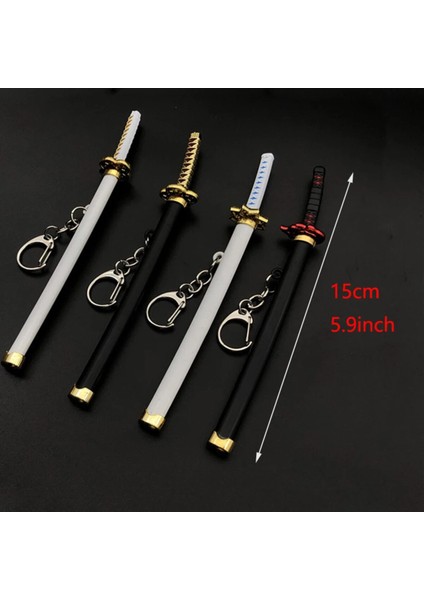 10 Renk Demon Slayer Katana Kılıç Anahtarlık Anime Iblis Kesen Tanjiro Nezuko Anime Katana 15 cm modelleri