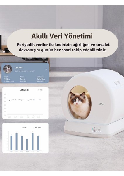 Ucat C10 Pro Kameralı Akıllı Otomatik Kedi Tuvaleti