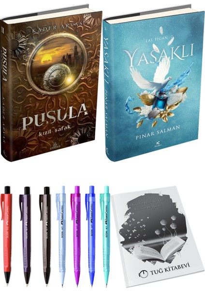 Yasaklı Ciltli ve Pusula 2 Kızıl Şafak Ciltli Kader Arvas 2li Set