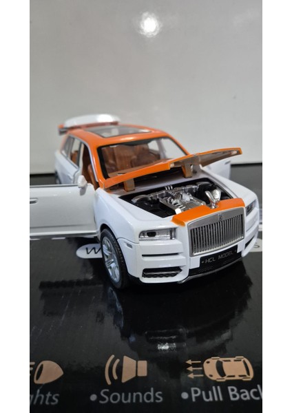 Rolls Royce Metal Oyuncak Araba Model Koleksiyon Araç Ses ve Işıklı 22-Cm