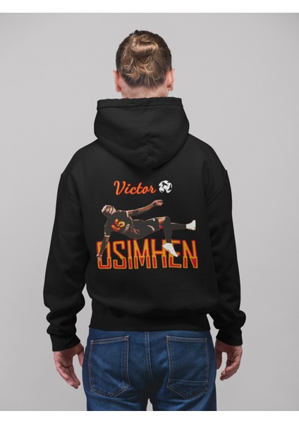 Victor Osimhen Forma Fotograf Baskılı Unisex Kapüşonlu Fermuarlı Ceket Sweatshirt