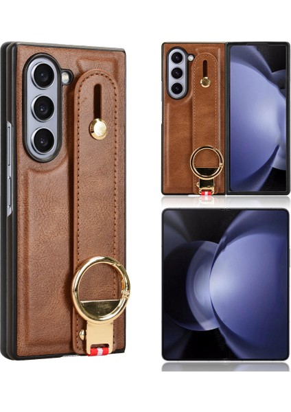Samsung Galaxy Z Fold6 5g Deri+Pc+Tpu Bileklik Kılıfı (Yurt Dışından)