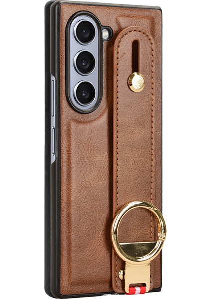 Samsung Galaxy Z Fold6 5g Deri+Pc+Tpu Bileklik Kılıfı (Yurt Dışından)