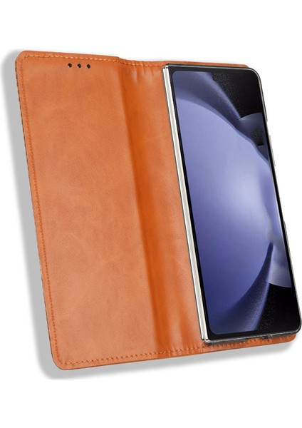 Samsung Galaxy Z Fold6 5g Pu Deri Retro Telefon Standı Kapağı (Yurt Dışından) modelleri