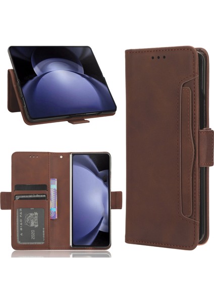 Samsung Galaxy Z Fold6 5g Çoklu Kart Yuvaları Deri Cüzdan Katlanır Telefon Kapağı (Yurt Dışından)