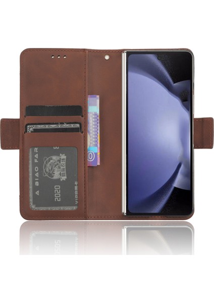 Samsung Galaxy Z Fold6 5g Çoklu Kart Yuvaları Deri Cüzdan Katlanır Telefon Kapağı (Yurt Dışından)