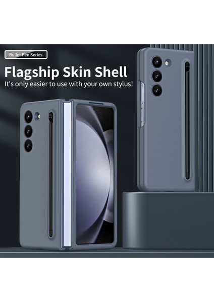 Galaxy Z Fold6 5g Cilt Dokunuşlu Sert Pc Telefon Kapağı ve Stylus Kalem (Yurt Dışından)