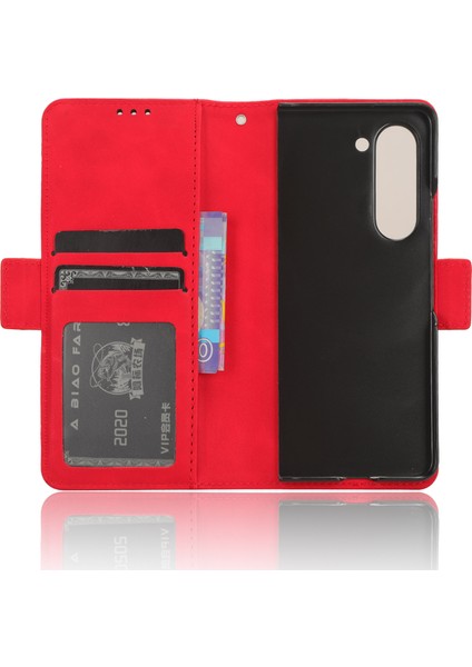 Samsung Galaxy Z Fold6 5g Çoklu Kart Yuvaları Deri Cüzdan Katlanır Telefon Kapağı (Yurt Dışından)