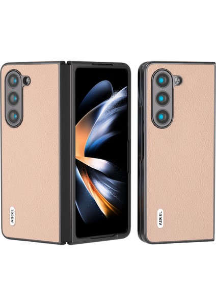 Samsung Galaxy Z Fold6 5g Litchi Doku Sığır Derisi Deri + Pc Telefon Kapağı (Yurt Dışından)