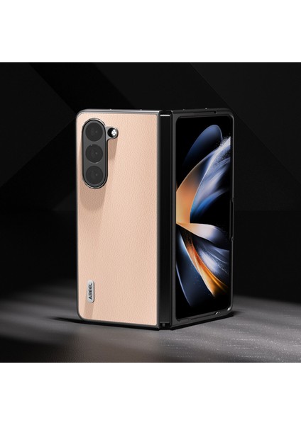 Samsung Galaxy Z Fold6 5g Litchi Doku Sığır Derisi Deri + Pc Telefon Kapağı (Yurt Dışından) modelleri