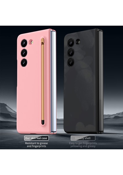Galaxy Z Fold6 5g Cilt Dokunuşlu Sert Pc Telefon Kapağı ve Stylus Kalem (Yurt Dışından)