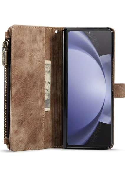 Samsung Galaxy Z Fold6 5 Kart Yuvalı 5g Deri Telefon Kılıfı (Yurt Dışından)