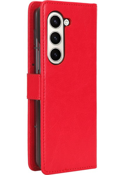 Samsung Galaxy Z Fold6 5g Crazy Horse Dokulu Deri Katlanır Telefon Kılıfı (Yurt Dışından)