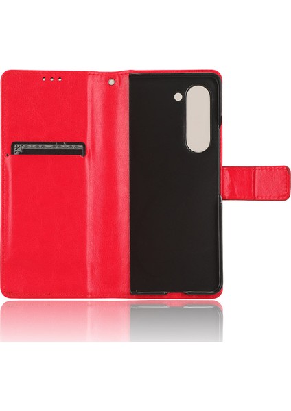 Samsung Galaxy Z Fold6 5g Crazy Horse Dokulu Deri Katlanır Telefon Kılıfı (Yurt Dışından)