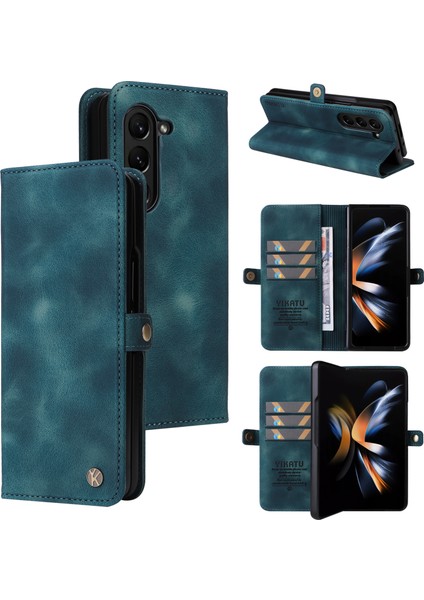 Samsung Galaxy Z Fold6 5g Pu Deri Cilt Dokunuşlu Telefon Kılıfı (Yurt Dışından)