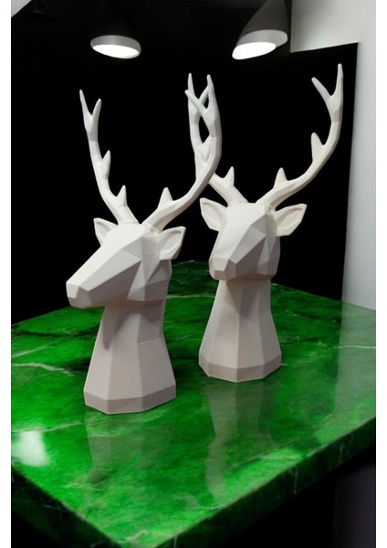 2'li Set Geyik Figürlü Modern Dekoratif Pinterest Biblo 22 cm /19 cm Dekoratif Geyik, Pinterest modelleri