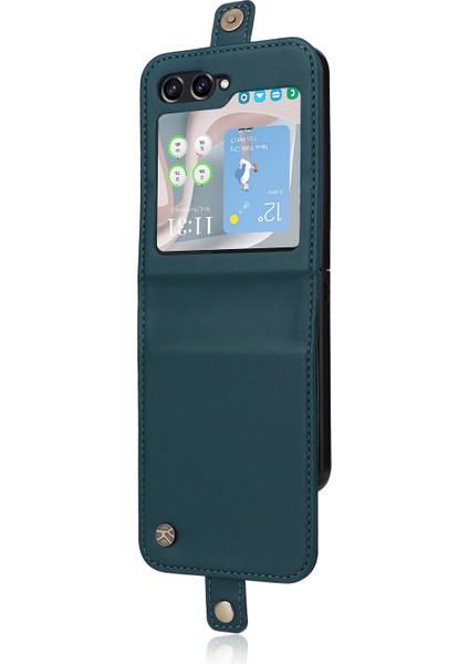 Samsung Galaxy Z Flip6 5g Kart Yuvalı Deri Telefon Kılıfı (Yurt Dışından)