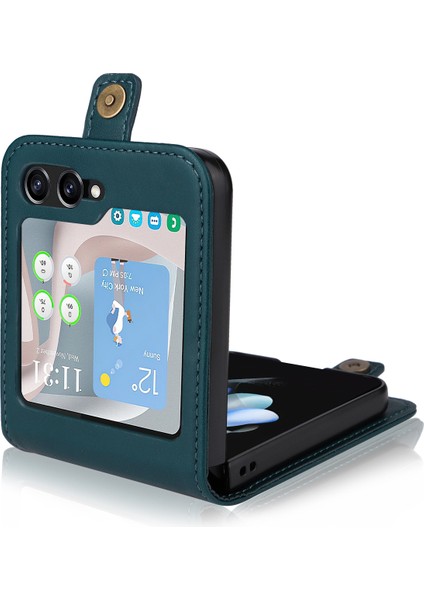 Samsung Galaxy Z Flip6 5g Kart Yuvalı Deri Telefon Kılıfı (Yurt Dışından)